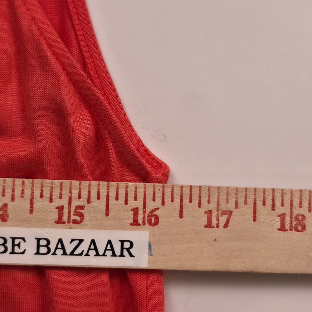 Gap Hi-Lo Short Dress Womens Large Fresh‎ Coral Sleeveless Drawstring Rayon 6070 - Picture 7 of 15